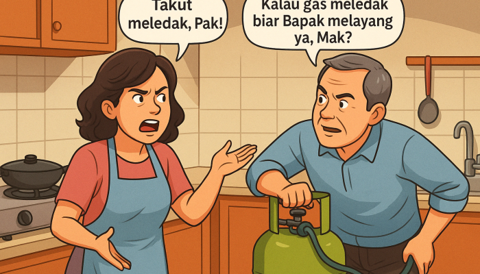 Kalau Gas Meledak Biar Bapak yang Melayang, Ya Mak?” Drama Elpiji dan Emak Emak Eksis