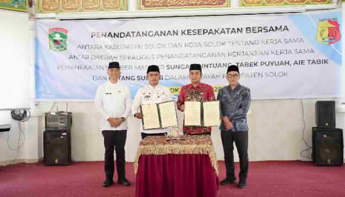 Pemerintah Kabupaten dan Kota Solok Tekan Kesepakatan Bersama: Perkuat Kerja Sama Antar Daerah dan Pemanfaatan Sumber Mata Air