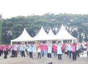 Ketua DPRD Kabupaten Dharmasraya Ikuti Senam Massal Dalam Rangka Peringati HUT Kabupaten Dharmasraya Ke 21