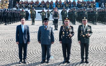 Presiden Pimpin Upacara Hari Bhayangkara ke-79 di Monumen Nasional