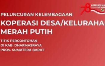 Dharmasraya Masuk 3 Besar Pembentukan Koperasi Merah Putih di Sumbar