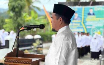 Wabup Candra Pimpin Upacara Hari Amal Bakti Kementerian Agama ke-80 di Kabupaten Solok