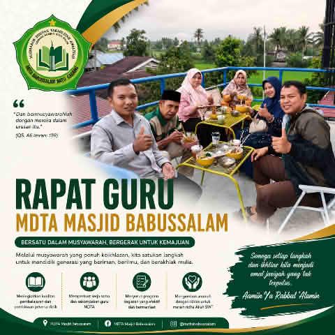 RAPAT GURU MDTA MASJID BABUSSALAM BAHAS PERSIAPAN MTQ TINGKAT KOTA SOLOK DAN TARGET WISUDA TAHFIDZ 2027