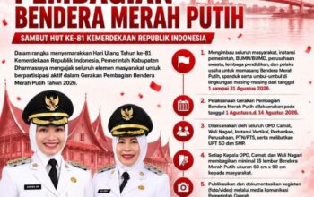 Pemkab Dharmasraya Ajak Masyarakat Semarakkan HUT RI ke-81 Lewat Gerakan Pembagian Bendera Merah Putih