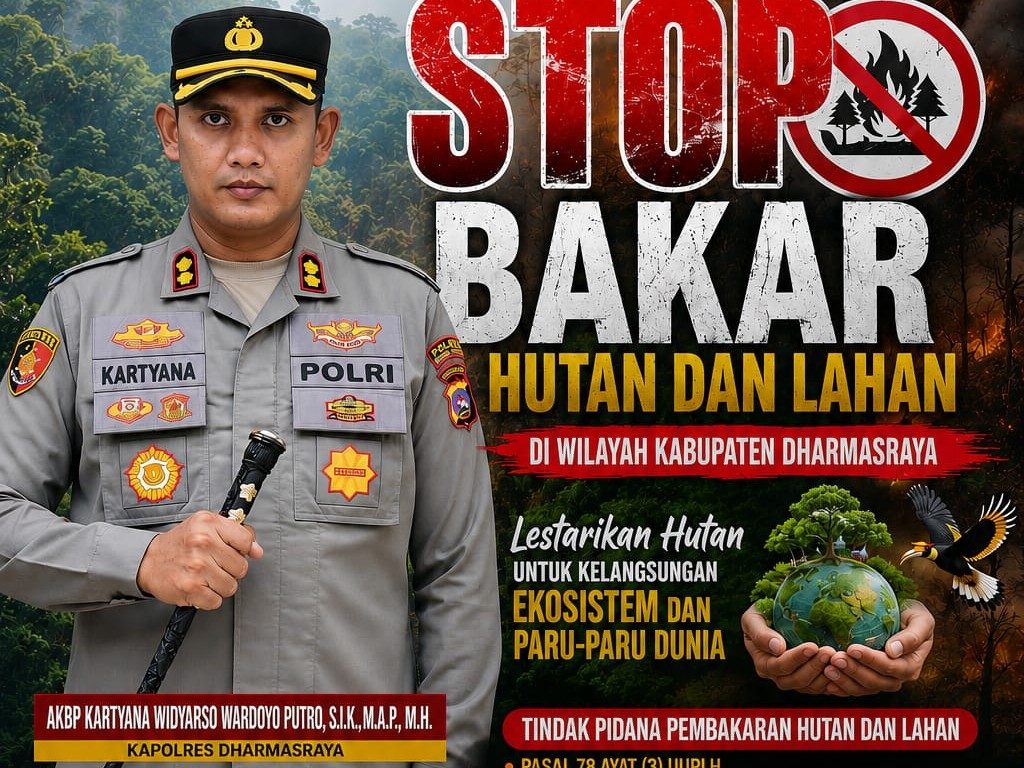 Polres Dharmasraya Serukan Stop Pembakaran Hutan dan Lahan