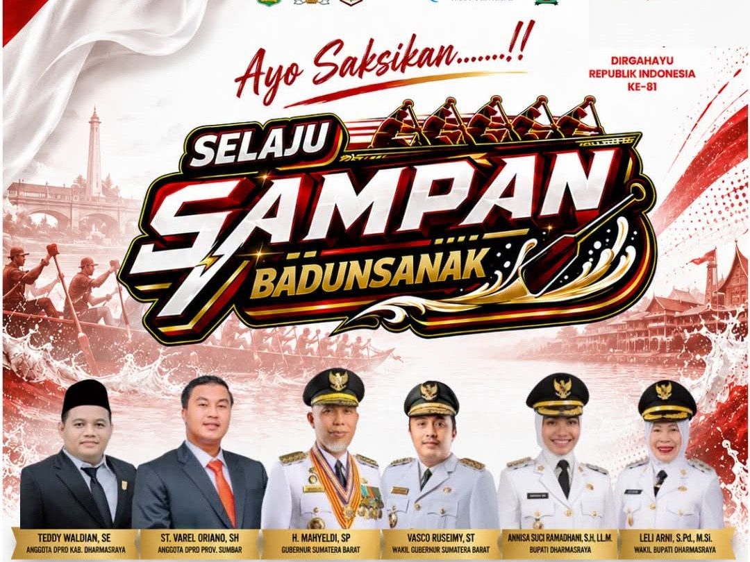 Selaju Sampan Badunsanak Meriahkan HUT ke-81 RI di Batanghari Pulai
