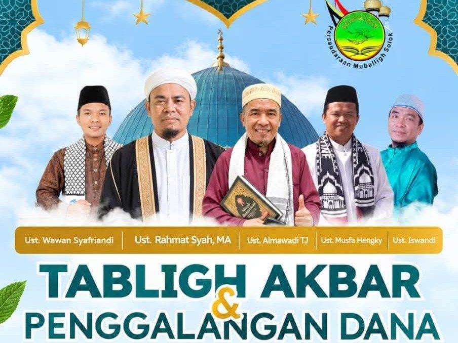 Persaudaraan Mubaligh Solok Raya Gelar Tabligh Akbar dan Galang Dana Korban Galodo Arosuka